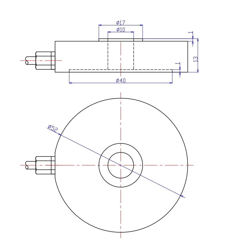 804 Low-Profile Disk Load Cell – 2T 3T Through-Hole Force Sensor