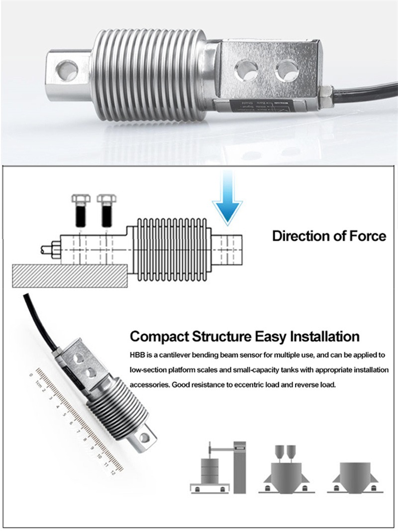 HBB Stainless Steel Bellows Load Cell with Welded Seal