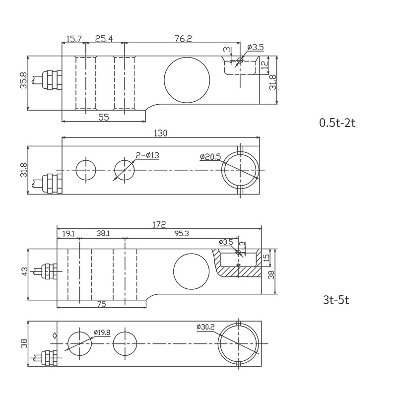 SBC Shear Beam Load Cell for Small Weighbridge & Mixer Systems