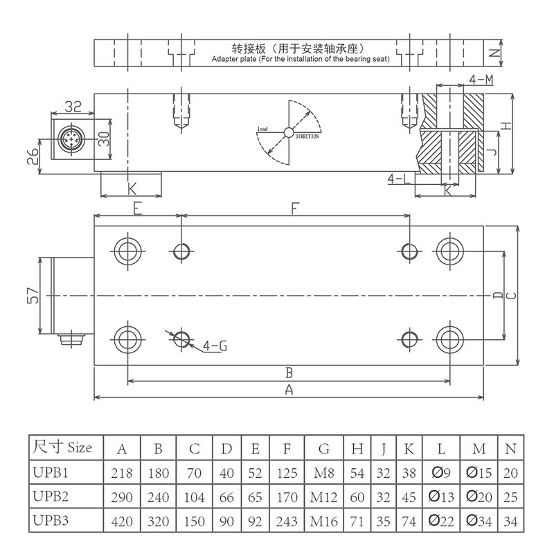 HPB Lower pillow tension sensor horizontal tension measurement