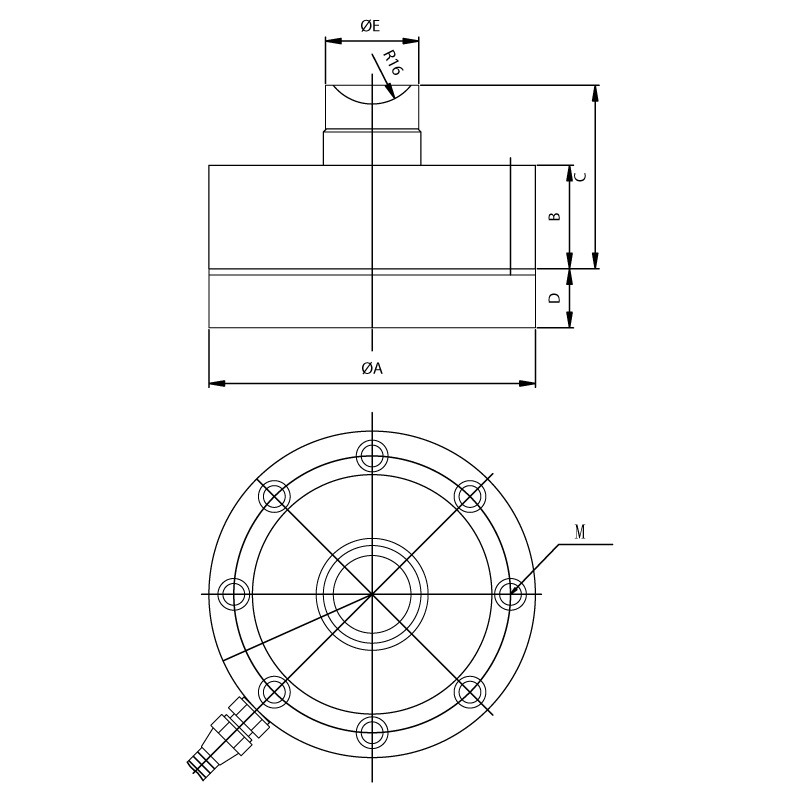 LCF510 Alloy Steel Pancake Force Sensor Durable High Accuracy